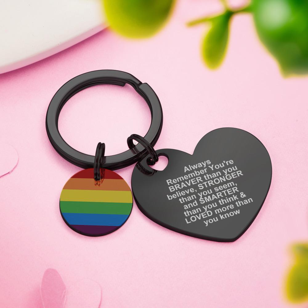 Custom LGBT Rainbow Gay & Lesbian Pride Keychain Pansexual Gifts - soufeeluk