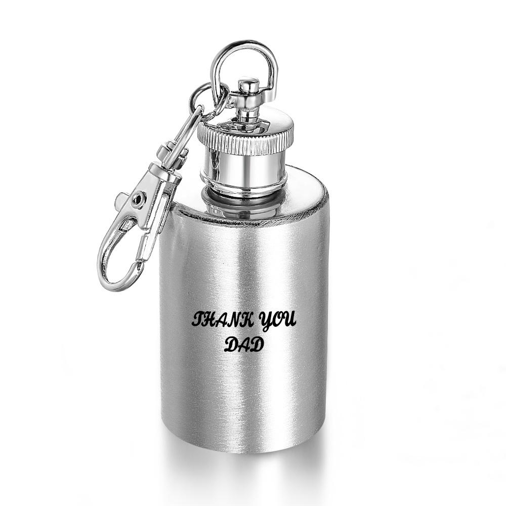 Miniature Engraved Custom Stainless Keychain Hip Flask Perfect Gift for Father - soufeeluk
