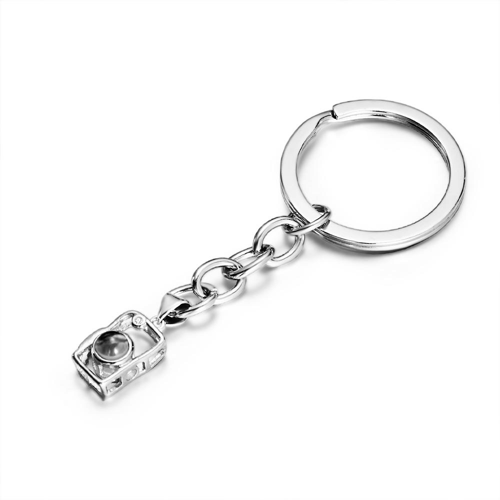 Photo Projection Camera Keychain  Custom Memorial Photo Key Ring Personalised Picture Inside Jewellery Trendy Best Friend Gift - soufeeluk