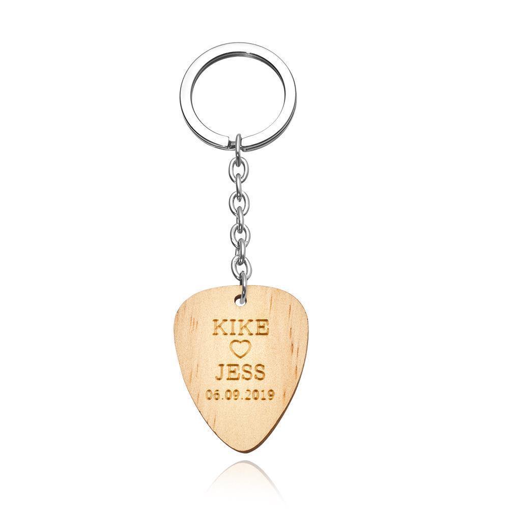Customized Wood Pick Heart Keychain - soufeelus