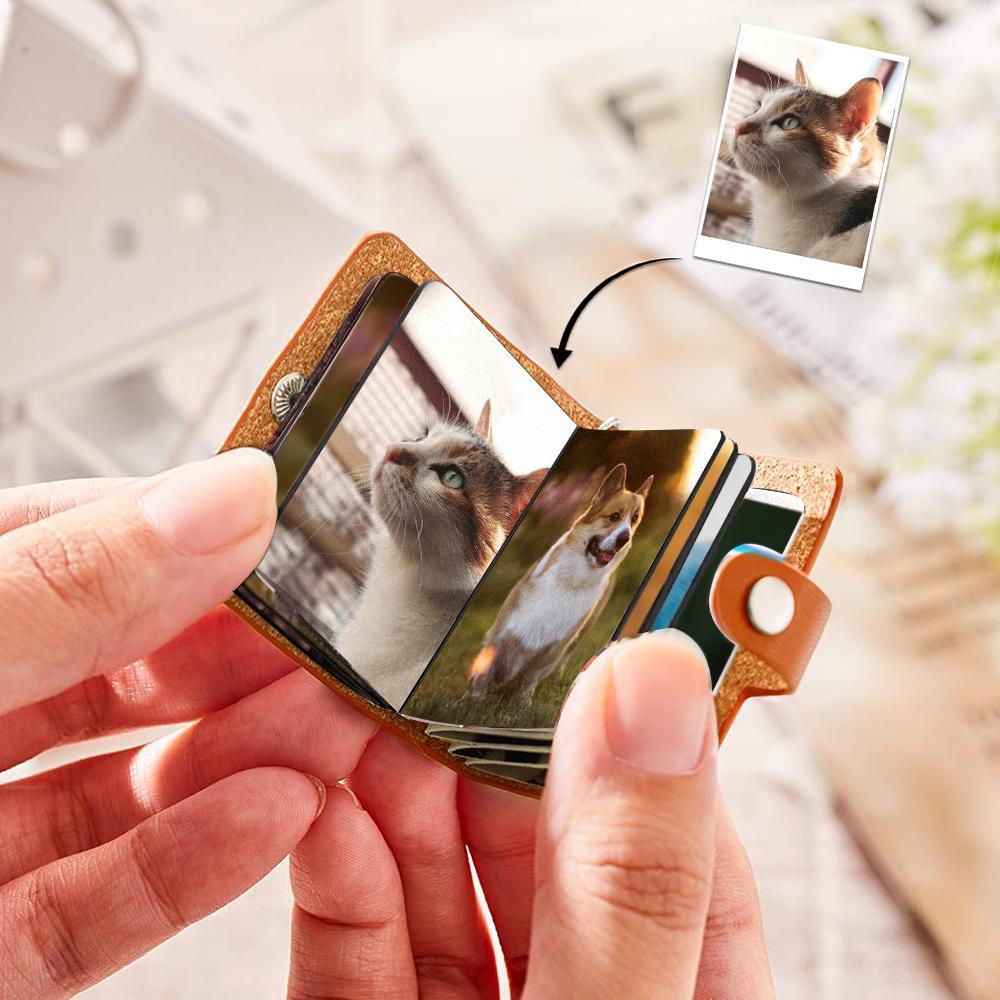 Custom Photo Album Keychain Custom Photo Leather Keychain Love My Pets - soufeeluk