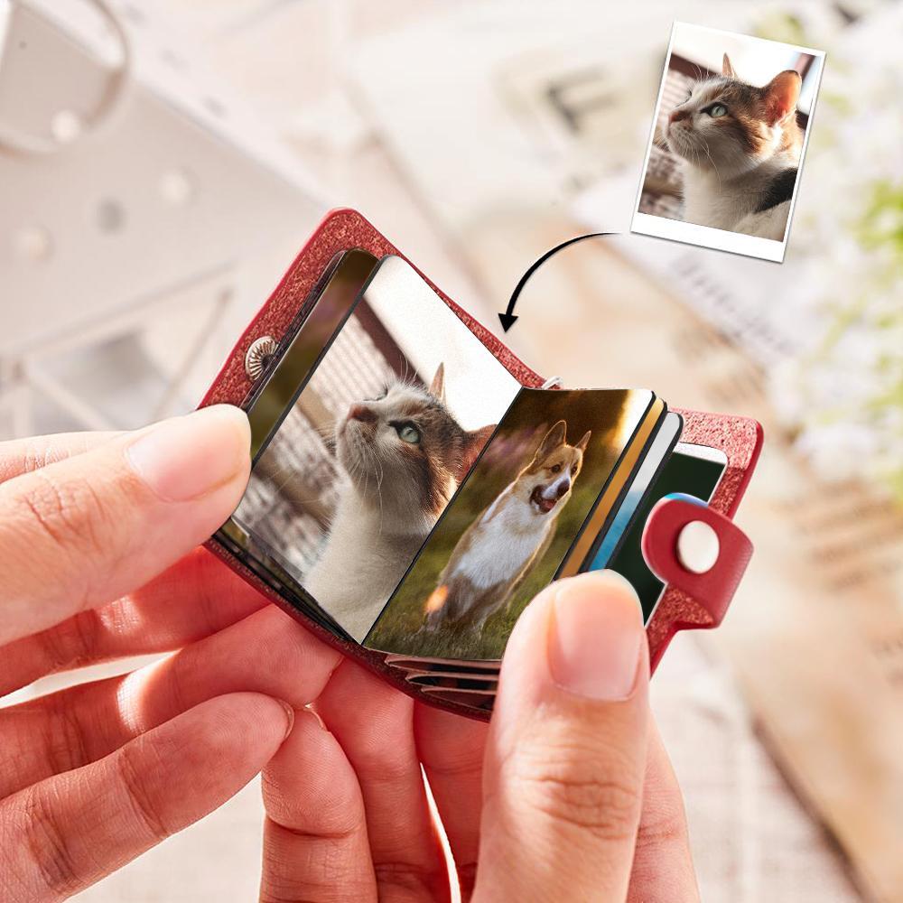 Custom Photo Album Keychain Custom Photo Leather Keychain Love My Pets - soufeeluk