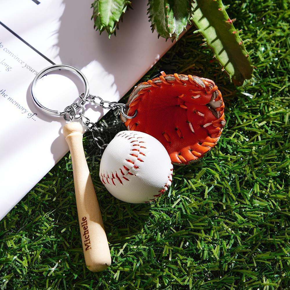 Custom Engraved Baseball Keychains in a Variety of Colors as Gifts for Friends