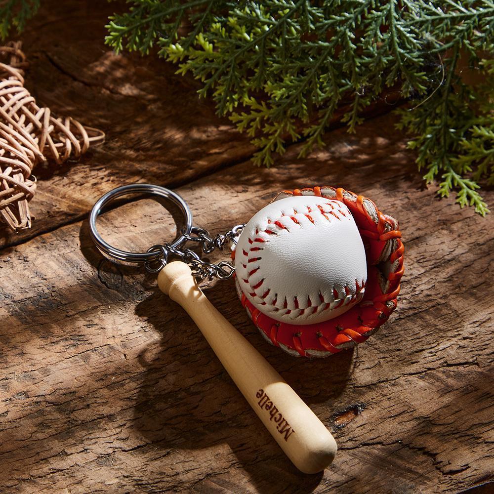 Custom Engraved Baseball Keychains in a Variety of Colors as Gifts for Friends