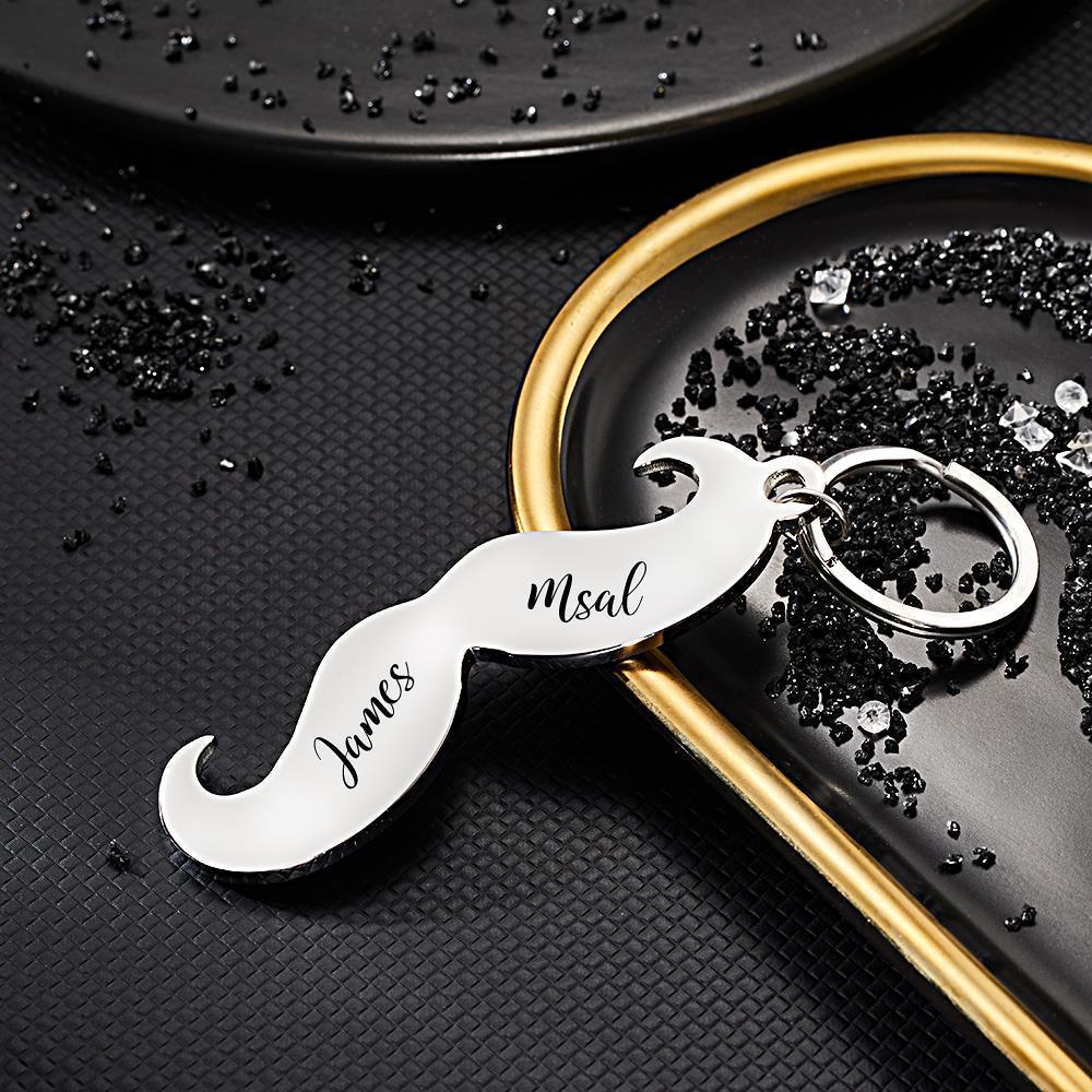 Custom Engraved Beard Keychain Fun Keychain Gift for Friends