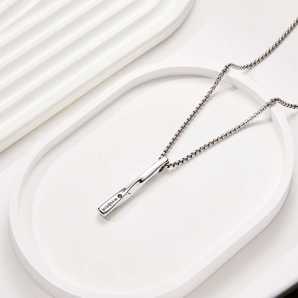 Scannable Spotify Code Twisted Bar Necklace Custom Jewellery Gifts For Her - soufeeluk