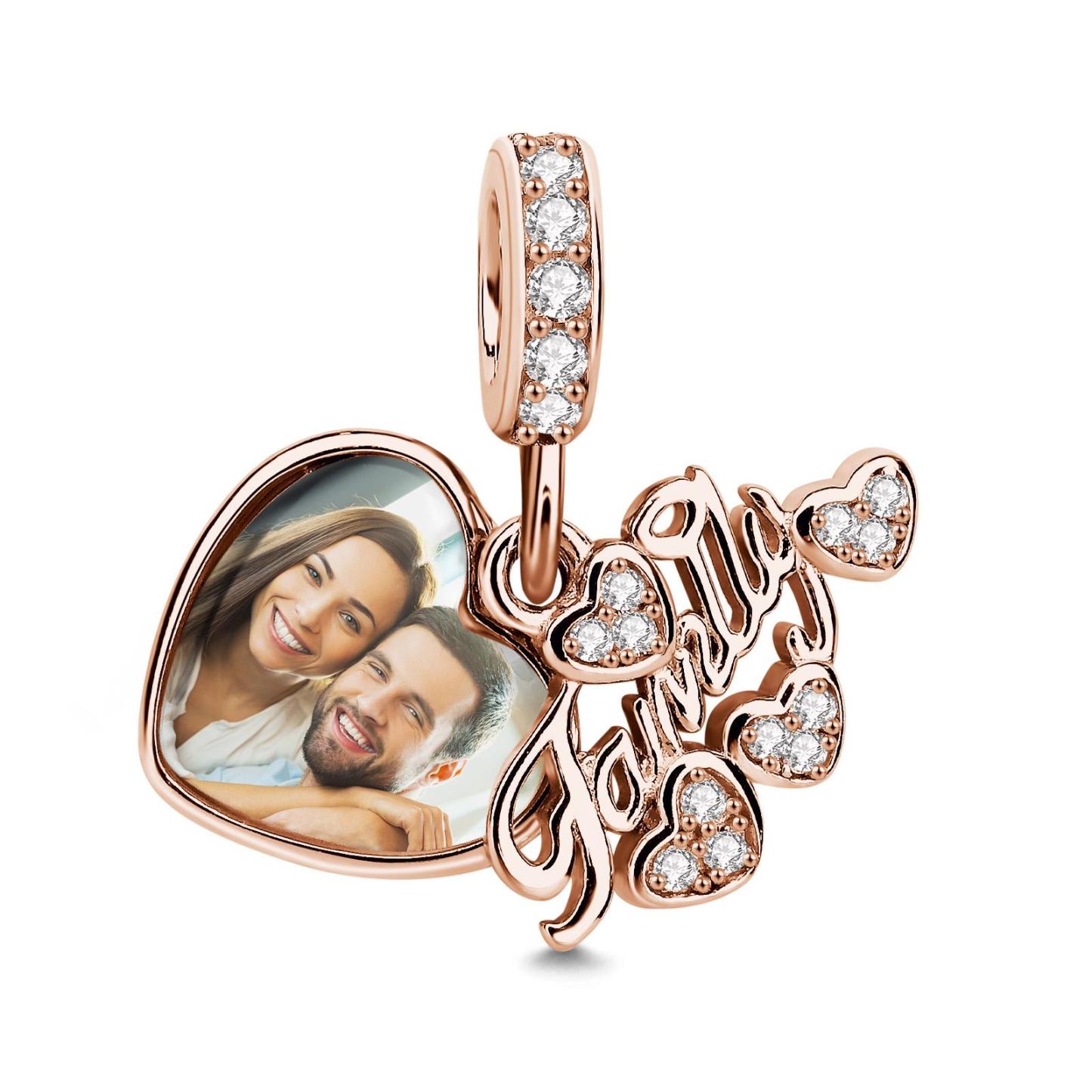 Custom Photo Charm Delicate Heart Creative Gifts for Family - soufeeluk
