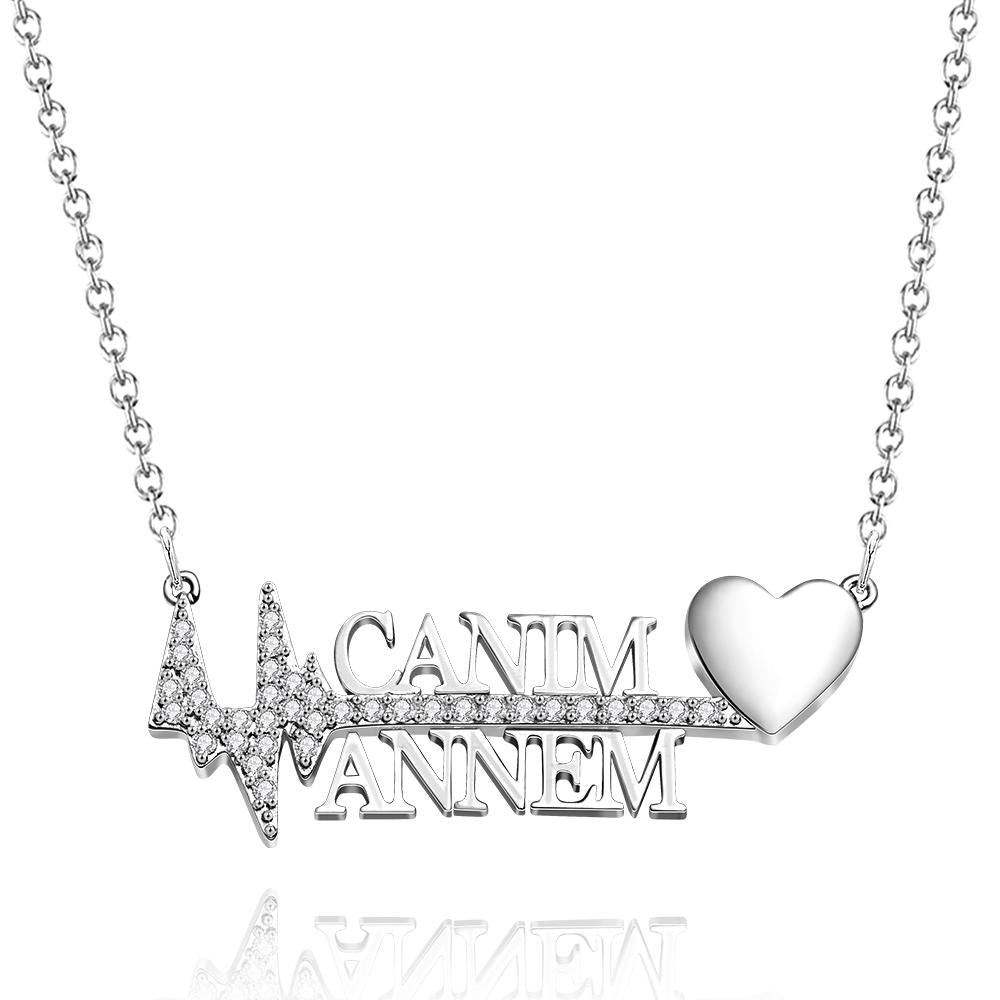Personalised Heartbeat Name Necklace Creative Love Pendant Jewellery Gifts for Her - soufeeluk