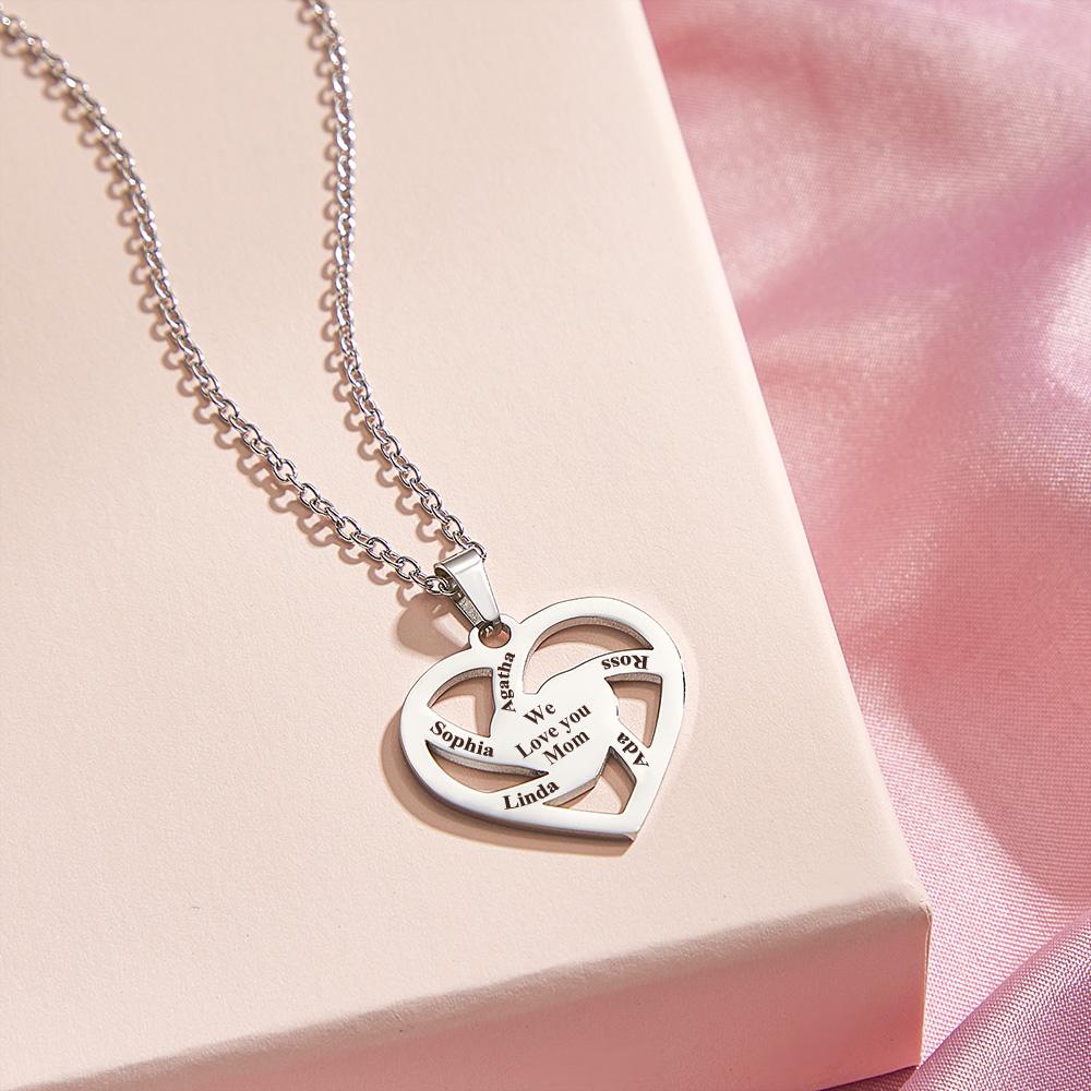 Personalised Family Name Necklace Fashion Engraved Jewellery Gifts For Her - soufeeluk