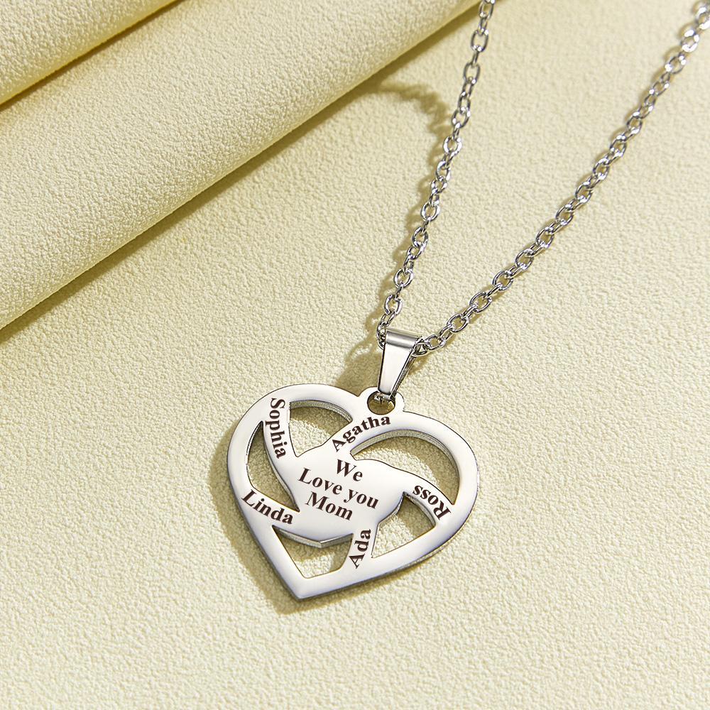 Personalised Family Name Necklace Fashion Engraved Jewellery Gifts For Her - soufeeluk