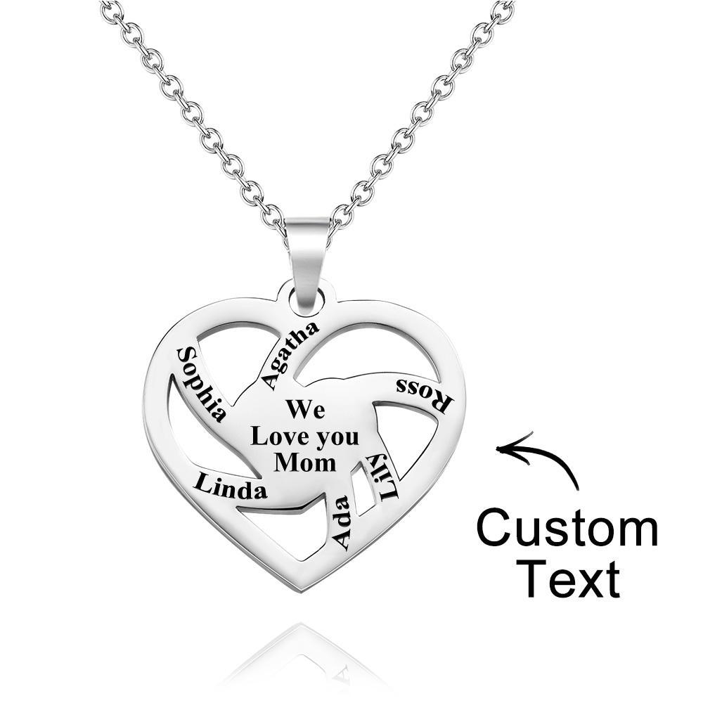 Personalised Family Name Necklace Fashion Engraved Jewellery Gifts For Her - soufeeluk