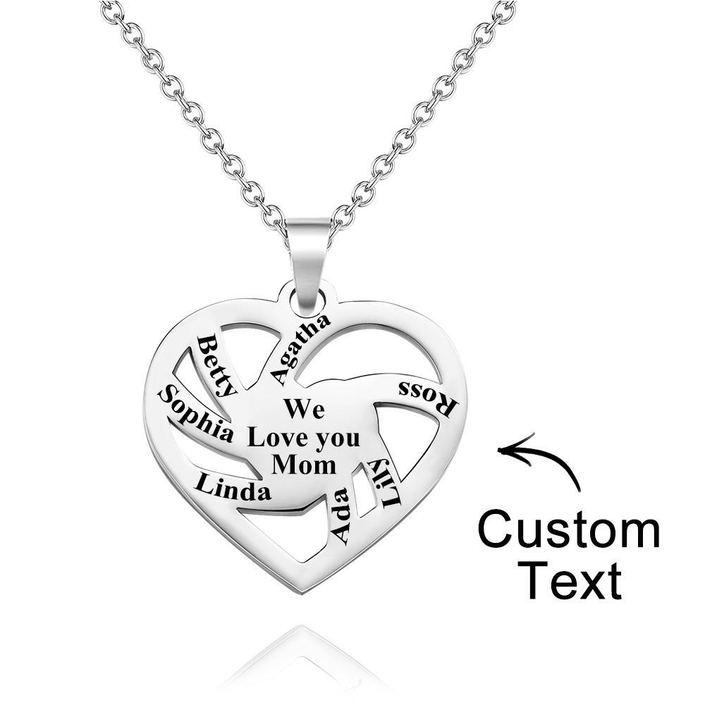 Personalised Family Name Necklace Fashion Engraved Jewellery Gifts For Her - soufeeluk