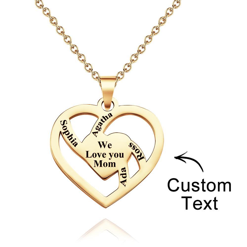 Personalised Family Name Necklace Fashion Engraved Jewellery Gifts For Her - soufeeluk