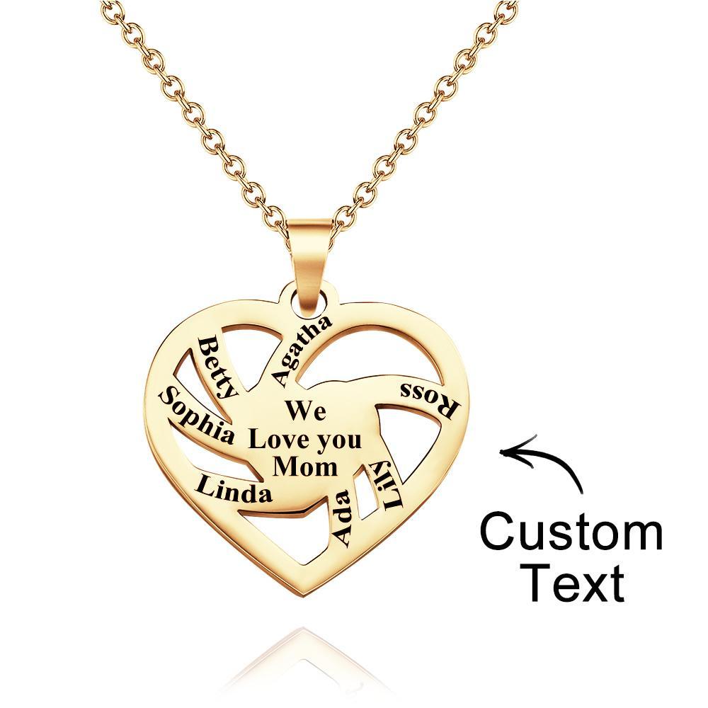 Personalised Family Name Necklace Fashion Engraved Jewellery Gifts For Her - soufeeluk