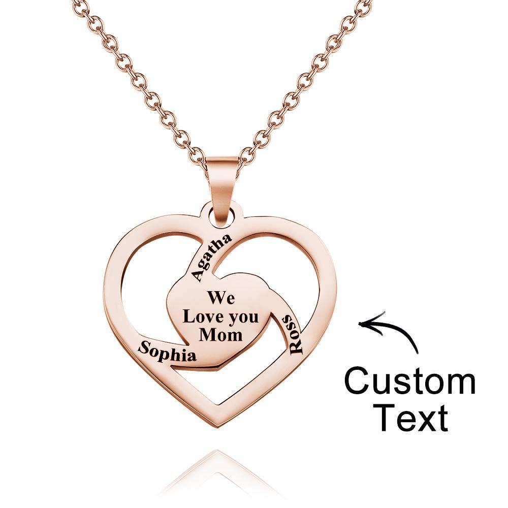 Personalised Family Name Necklace Fashion Engraved Jewellery Gifts For Her - soufeeluk