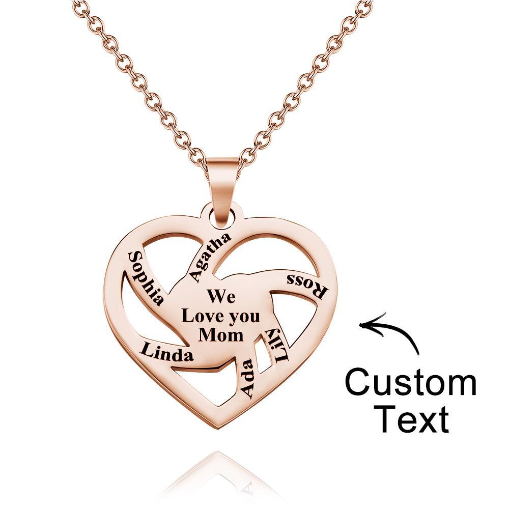 Personalised Family Name Necklace Fashion Engraved Jewellery Gifts For Her - soufeeluk