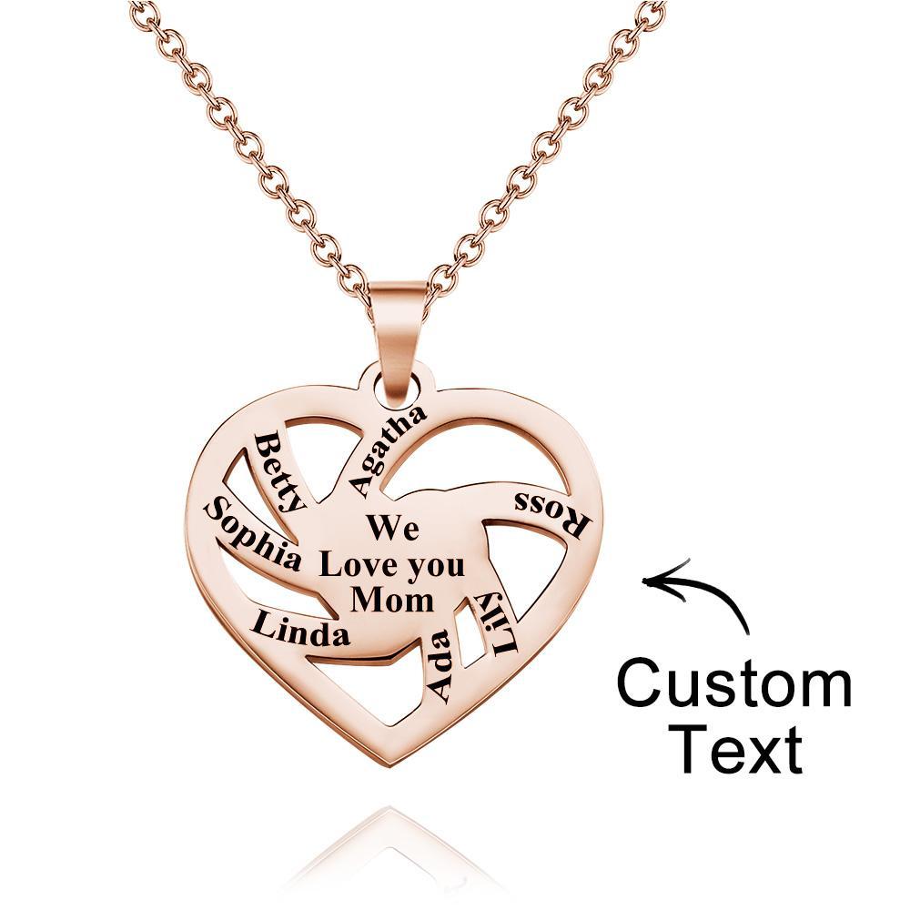 Personalised Family Name Necklace Fashion Engraved Jewellery Gifts For Her - soufeeluk