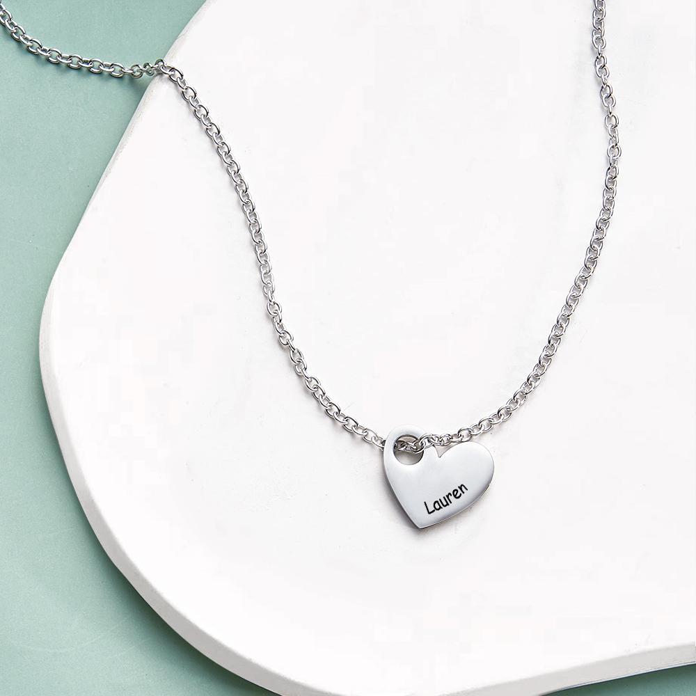 Engraved Love Letter Necklace Fashionable Heart Shaped Necklace For Her - soufeeluk