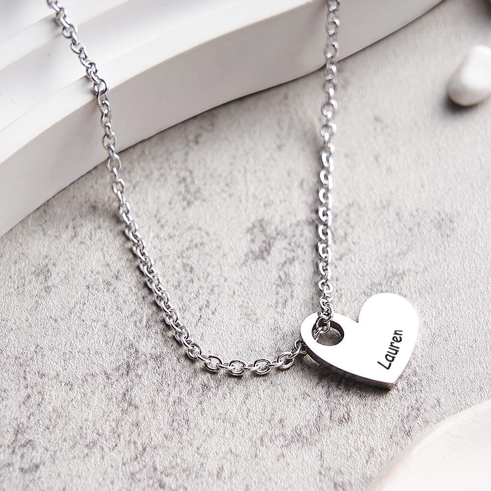 Engraved Love Letter Necklace Fashionable Heart Shaped Necklace For Her - soufeeluk