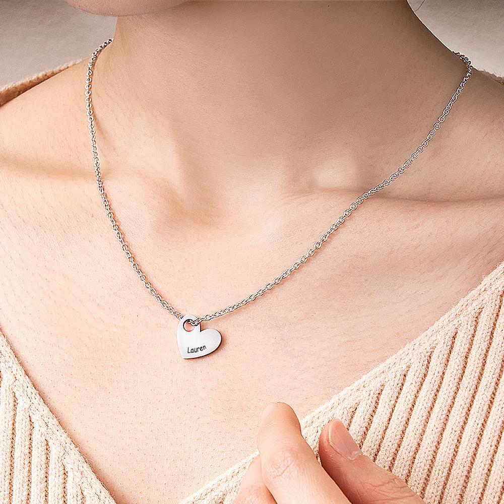 Engraved Love Letter Necklace Fashionable Heart Shaped Necklace For Her - soufeeluk