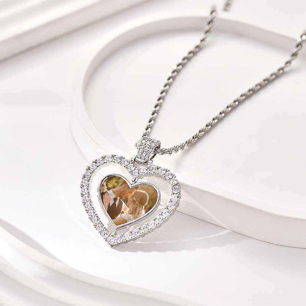Custom Photo Necklace Creative Heart Double-Sided Gifts - soufeeluk