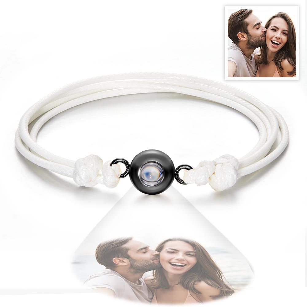 Custom Projection Photo Bracelet Weave Style Colorful Couple Gifts - soufeeluk