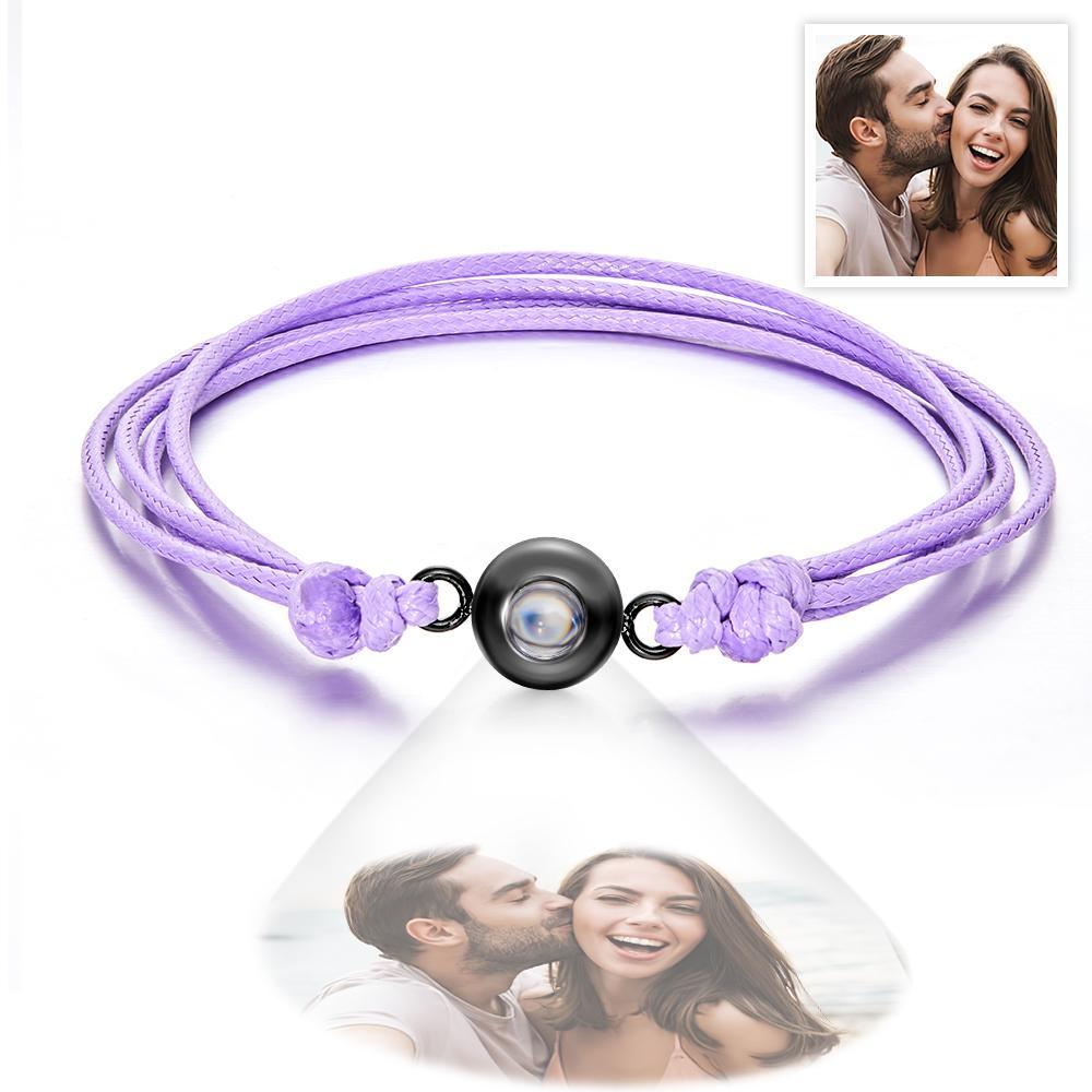 Custom Projection Photo Bracelet Weave Style Colorful Couple Gifts - soufeeluk
