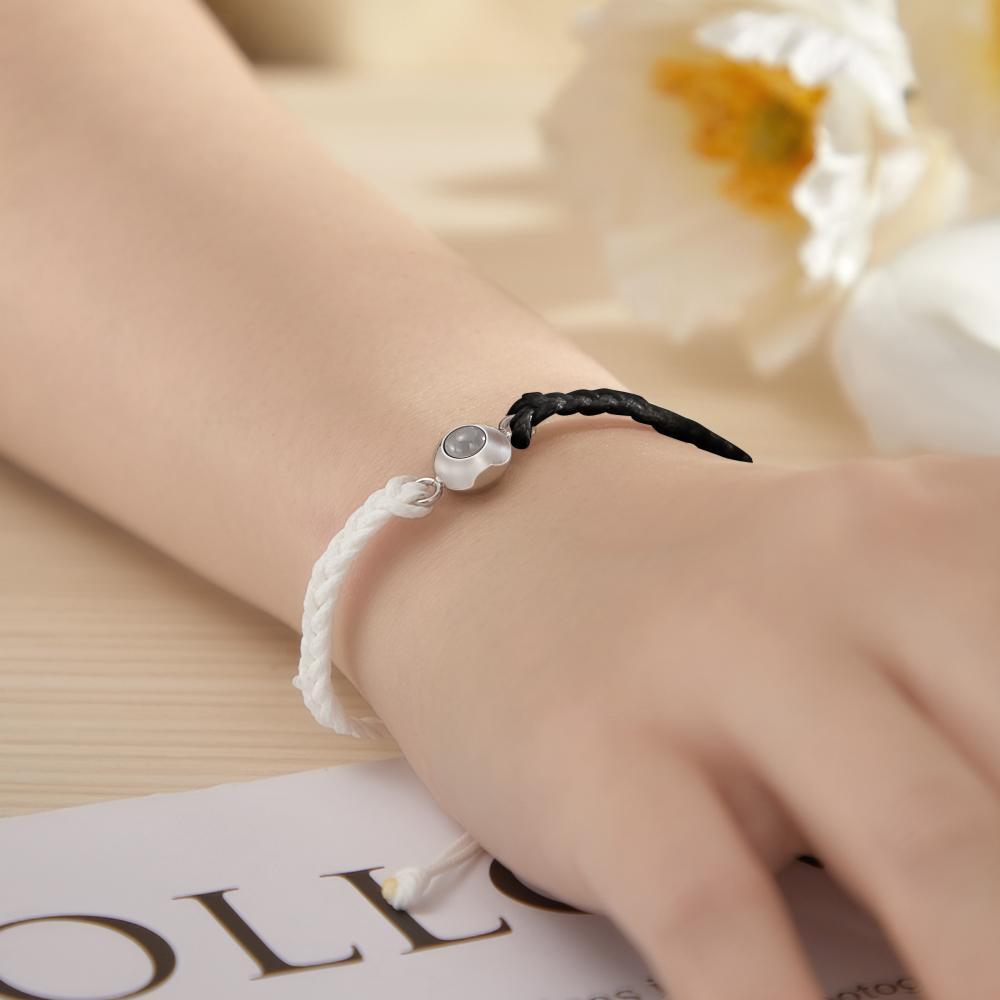 Custom Photo Projection Bracelet Black and White Colorblock Bracelet Creative Gift - soufeeluk