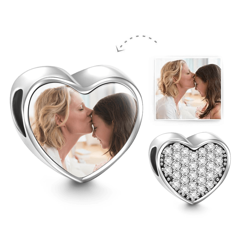Special Offer - Pave CZ Heart Photo Charm