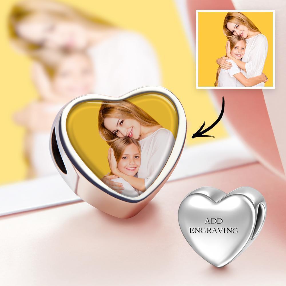 Mothers Day Gift Engraved Heart Photo Charm Christmas Gifts