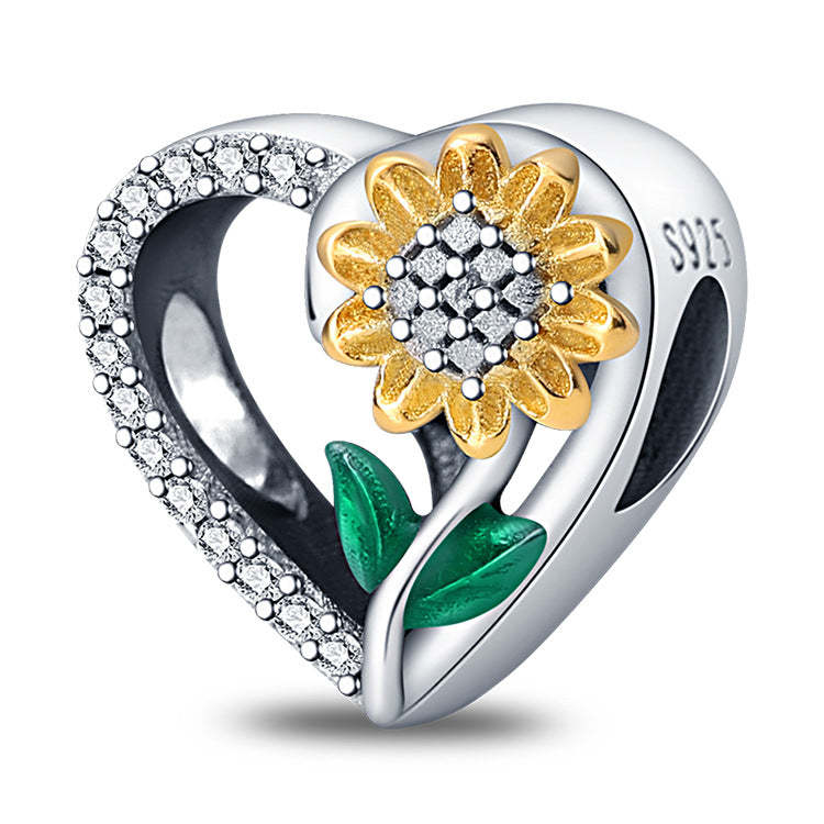 Sunflower Elegant Heart Charm Mother's Day Gifts - soufeeluk