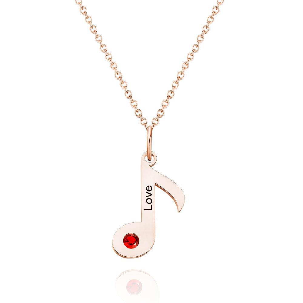 Custom Engraved Music Note Necklace Gift for Music Lover