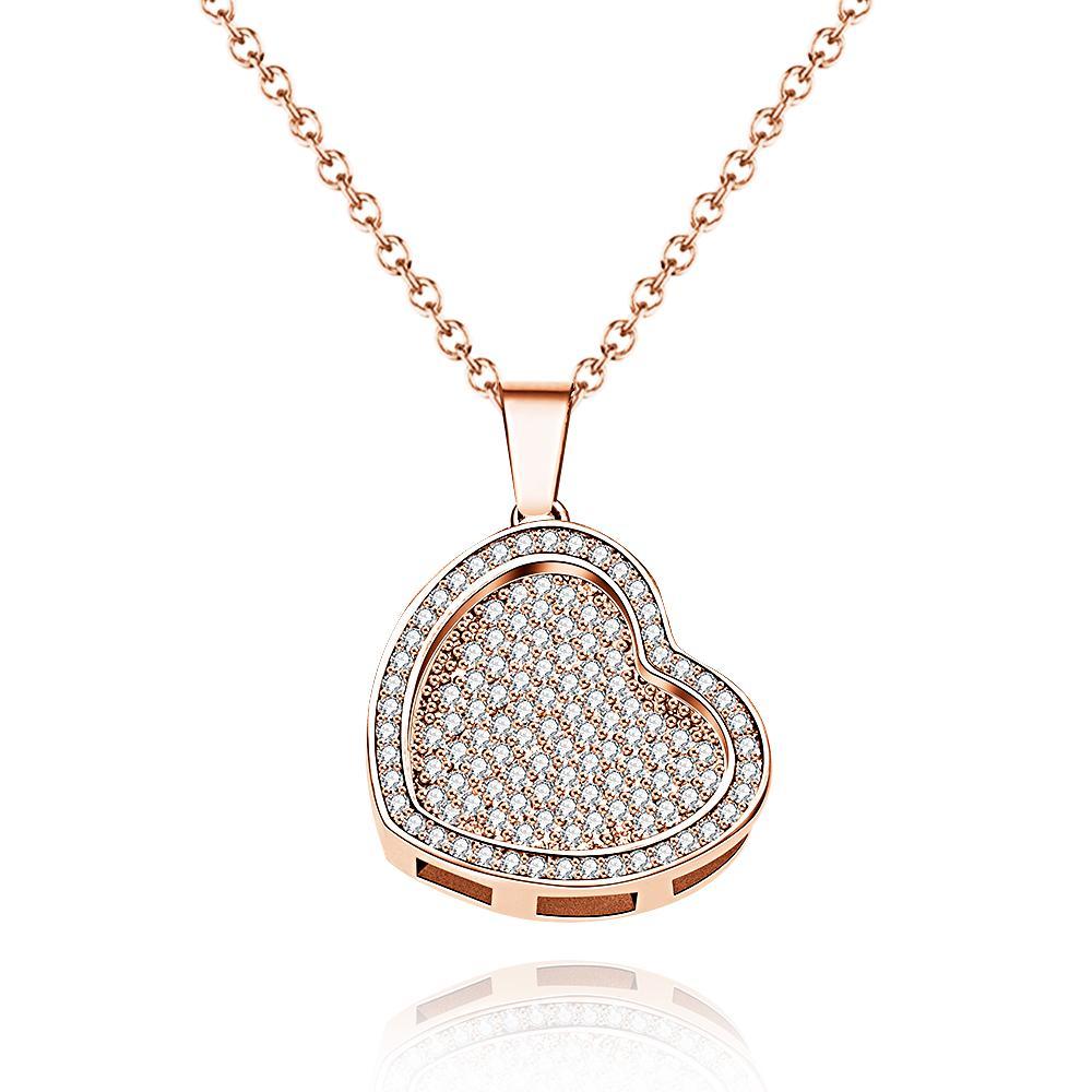 Sliding Custom Text Diamond Necklace Personalised Fashion Women Jewellery - soufeeluk