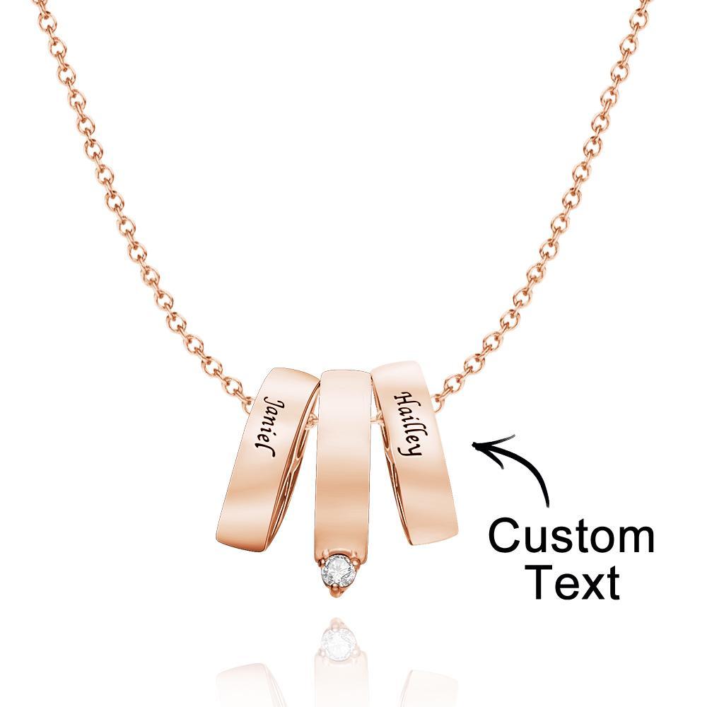 Custom Engraved Necklace Rhinestone Love Gifts - soufeeluk