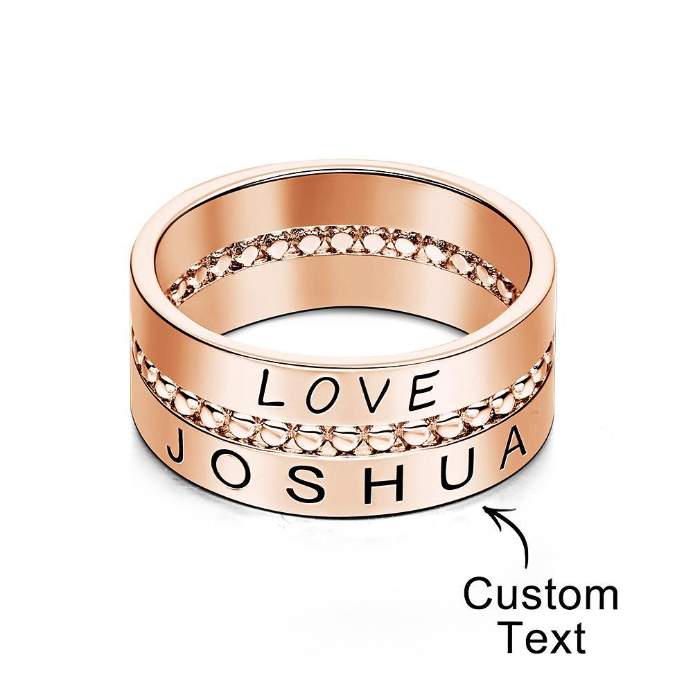 Personalised Gift for Mother's Day Personalised Stacking Rings Gold Filled Gold Name Ring - soufeeluk