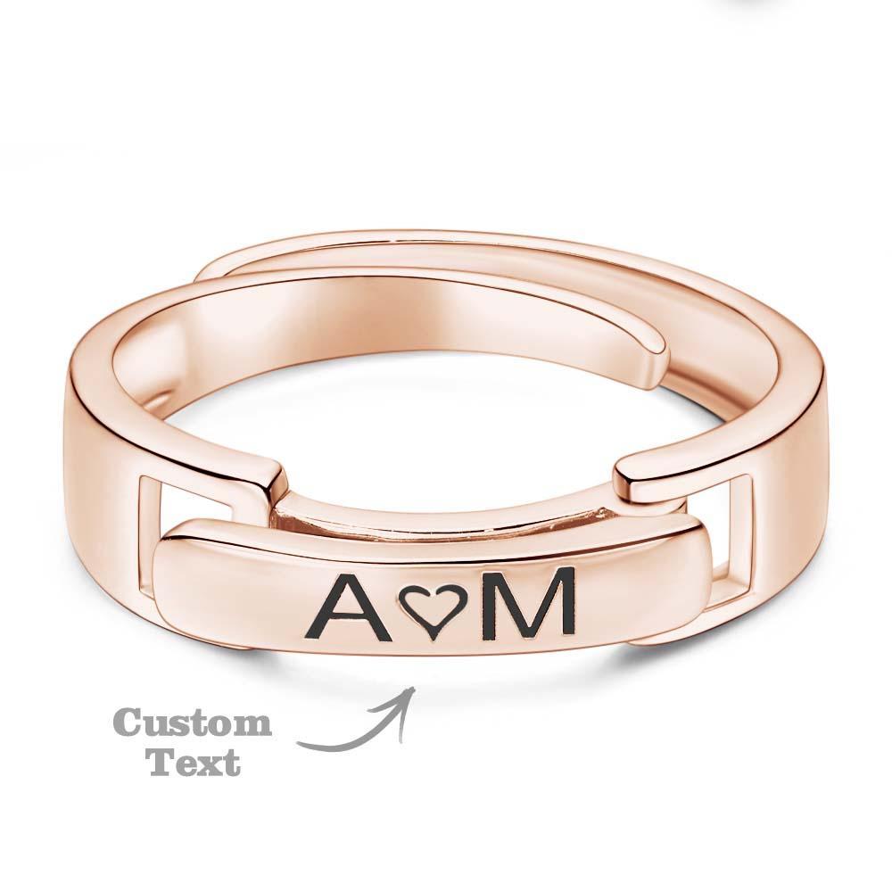 Stackable Name Ring Personalized Custom Name and Date Ring Anniversary Wedding Gift for Her - soufeeluk