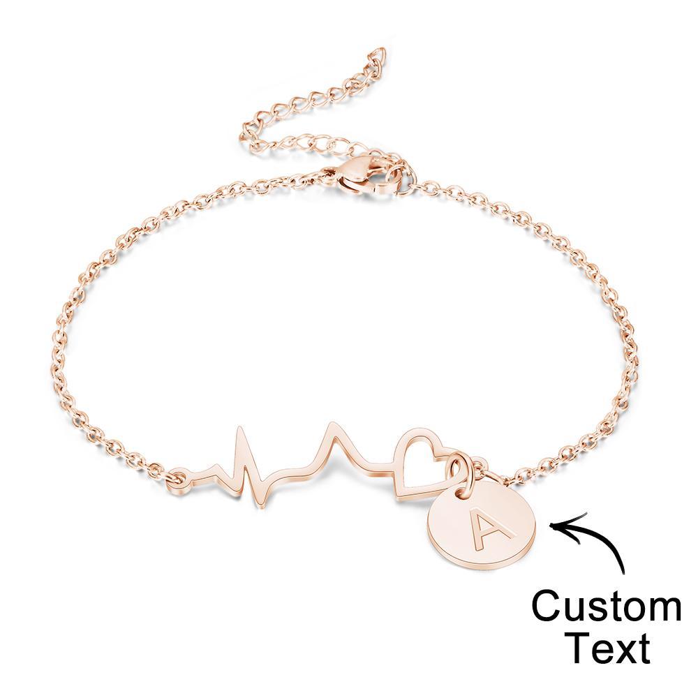 Custom Engraved Heartbeat Bracelet Nurse Bracelet Stethoscope Bracelet Gift for Love - soufeeluk