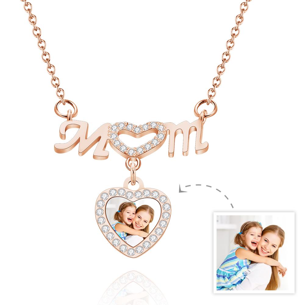Custom Photo Necklace Heart Necklace Photo Necklace Gift for Mother - soufeeluk