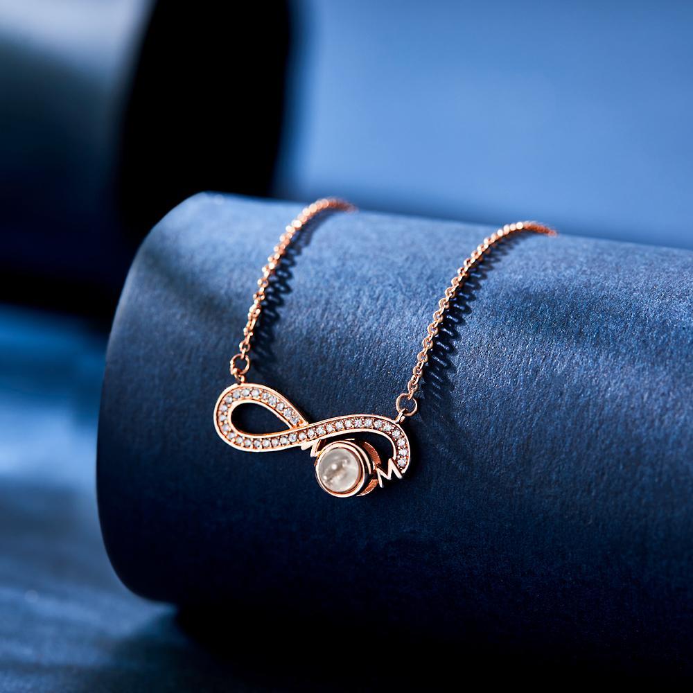 Custom Projection Necklace Infinity Symbol Creative Simplicity Gifts - soufeeluk