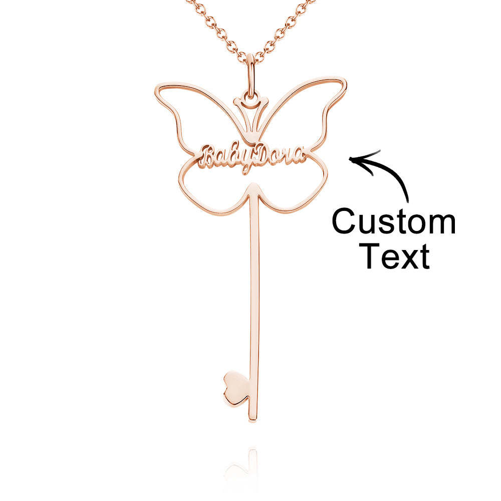 Personalised Butterfly Necklace Custom Name Charming Necklace Gift For Women - soufeeluk