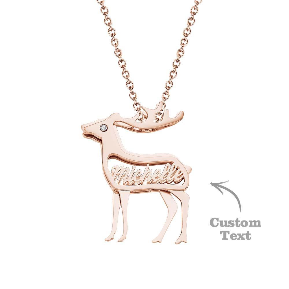 The Eye of the Deer Personalised Name Necklace with Birthstone - soufeeluk