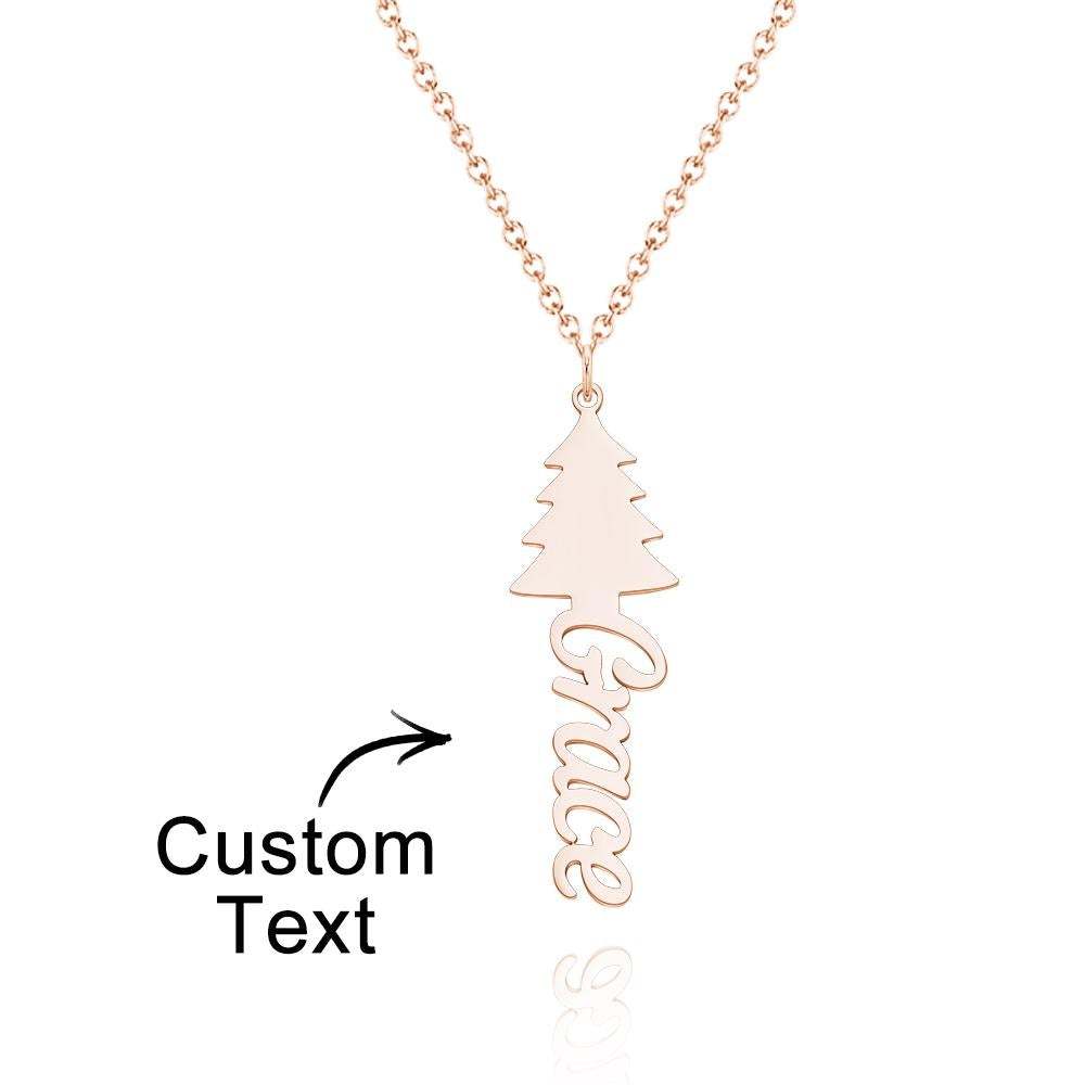 Custom Engraved Necklace Christmas Tree Creative Gifts - soufeeluk