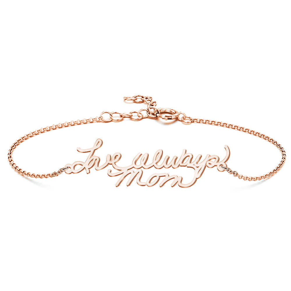 Personalised Photo Handwriting Bracelet Memorial Custom Keepsake Gift for Mom Girlfriend Family - soufeeluk