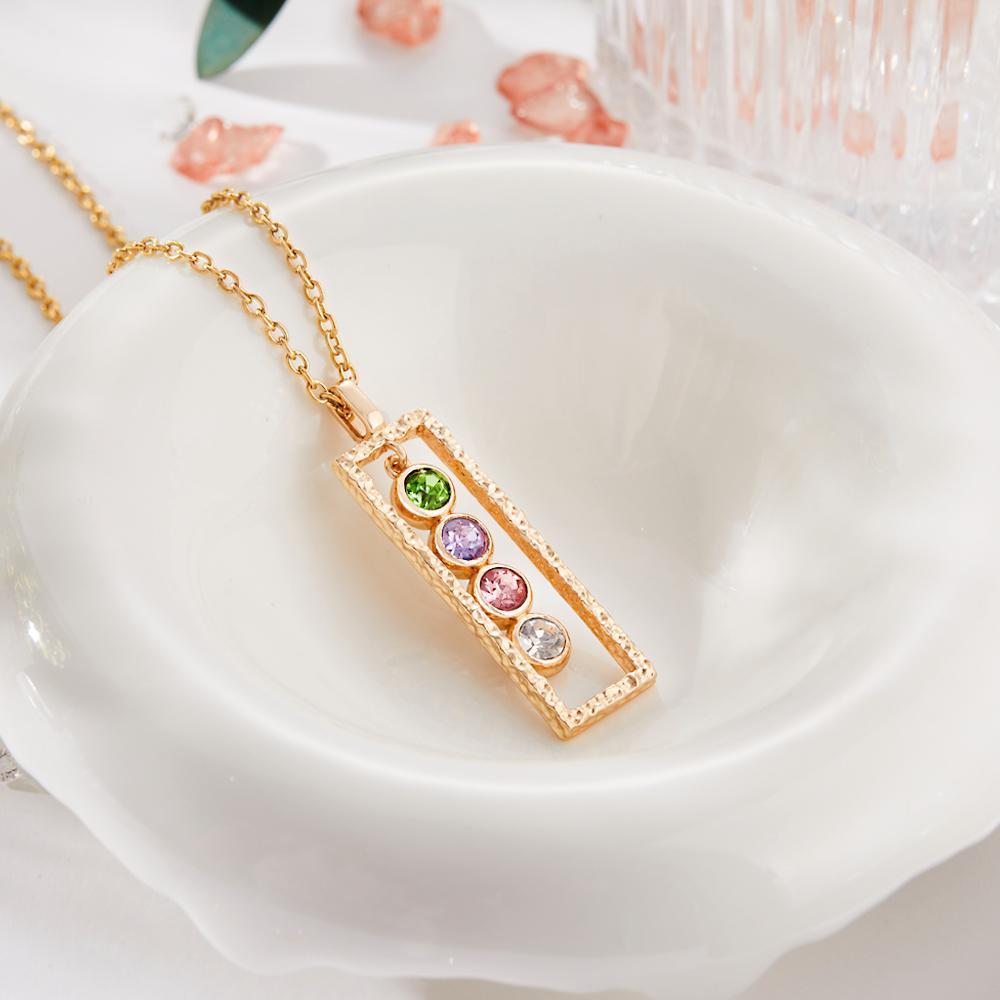 Custom Birthstone Necklace Modern Bar Unique Memorable Gifts - soufeeluk