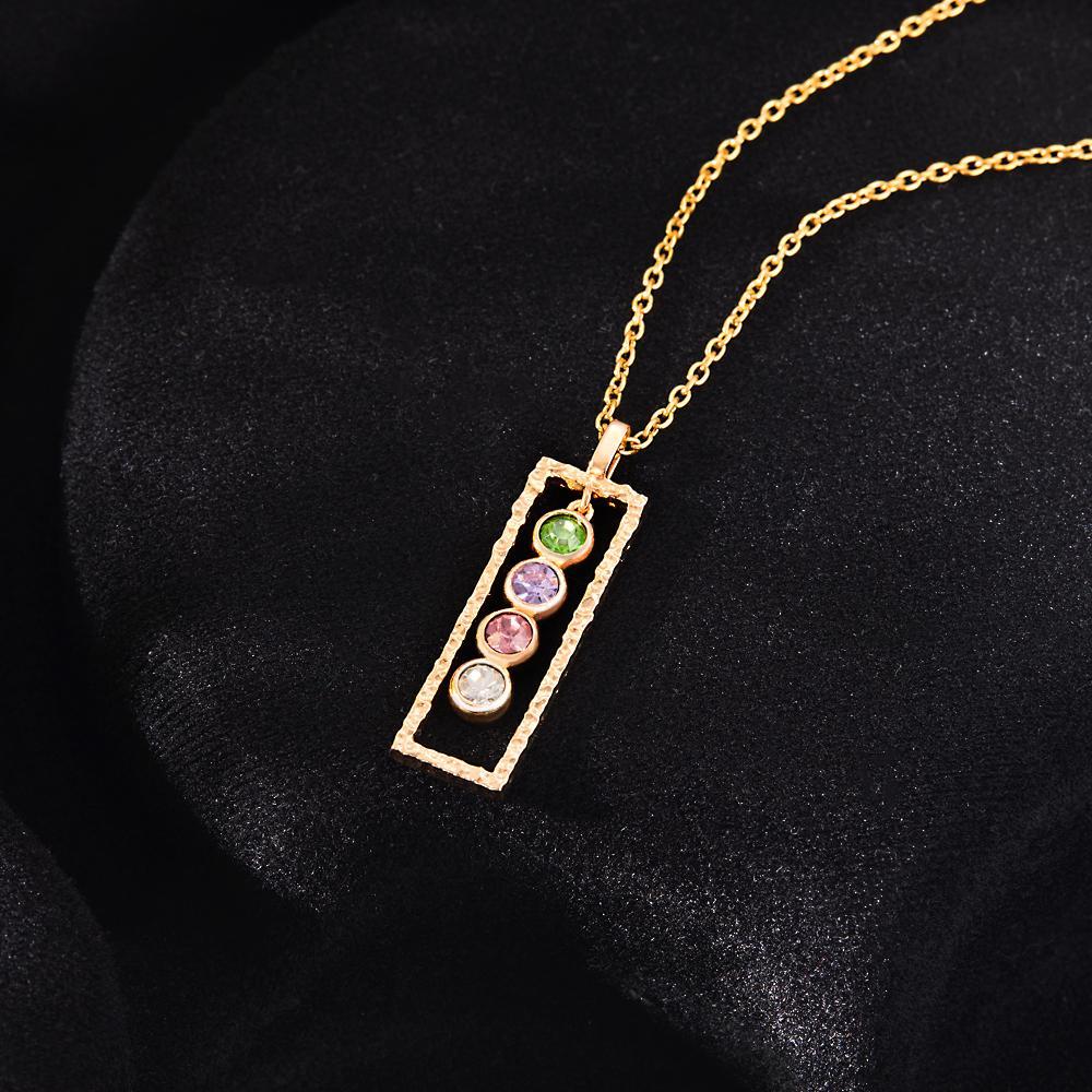 Custom Birthstone Necklace Modern Bar Unique Memorable Gifts - soufeeluk