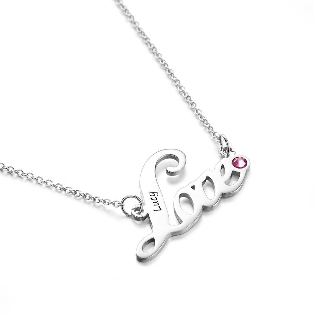 "We Are Always Together" Personalised Heart Necklace with Birthstone - soufeeluk