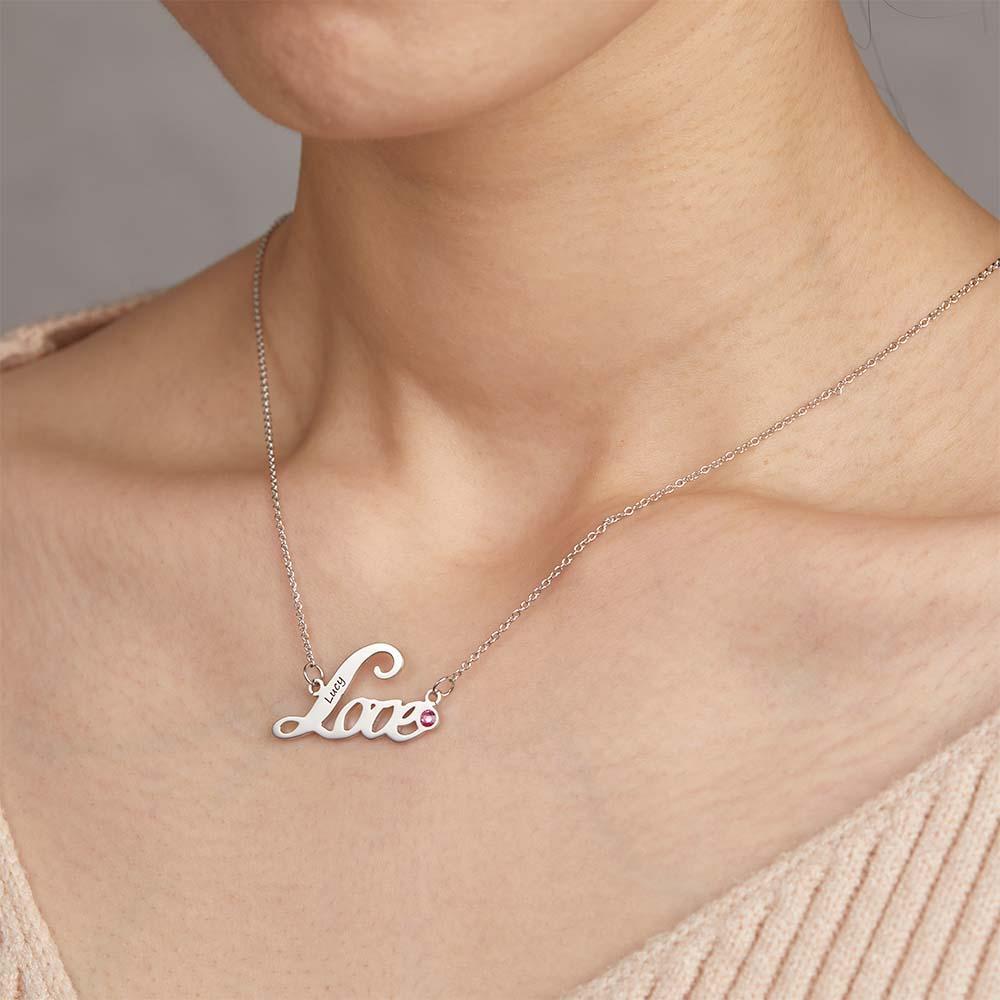 "We Are Always Together" Personalised Heart Necklace with Birthstone - soufeeluk
