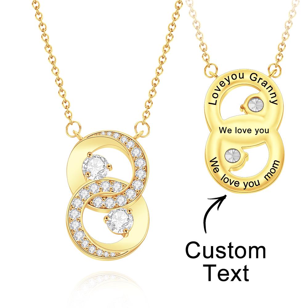Custom Engraved Birthstone Necklace Symbol Pendant Necklace Gift for Women - soufeeluk