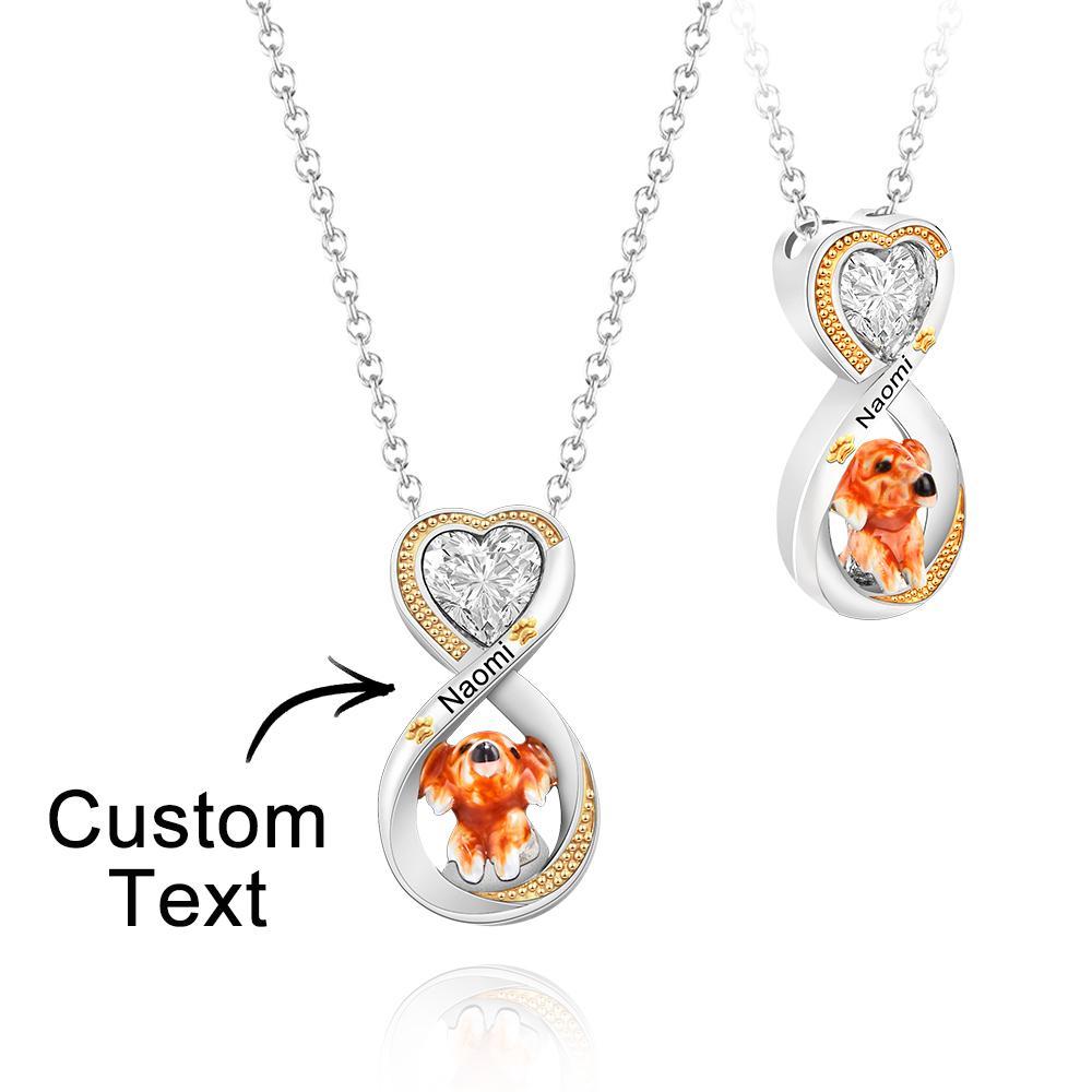 Custom Engraved Necklace Infinite Love Pet Theme Gifts - soufeeluk