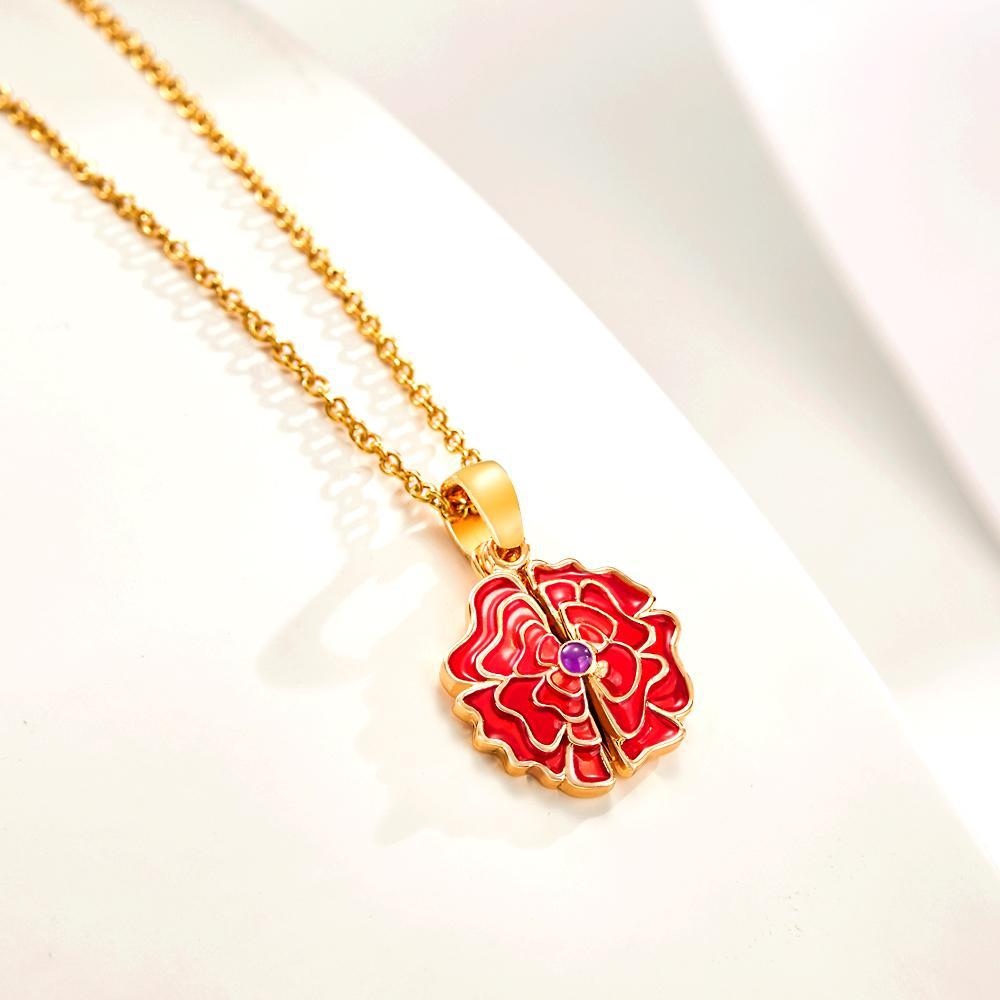 Custom Engraved Neckalce Romantic Rose Unique Gifts - soufeeluk